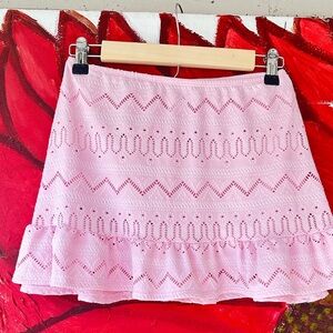wild fable Light Pink Eyelet Ruffle Mini Skirt- XL